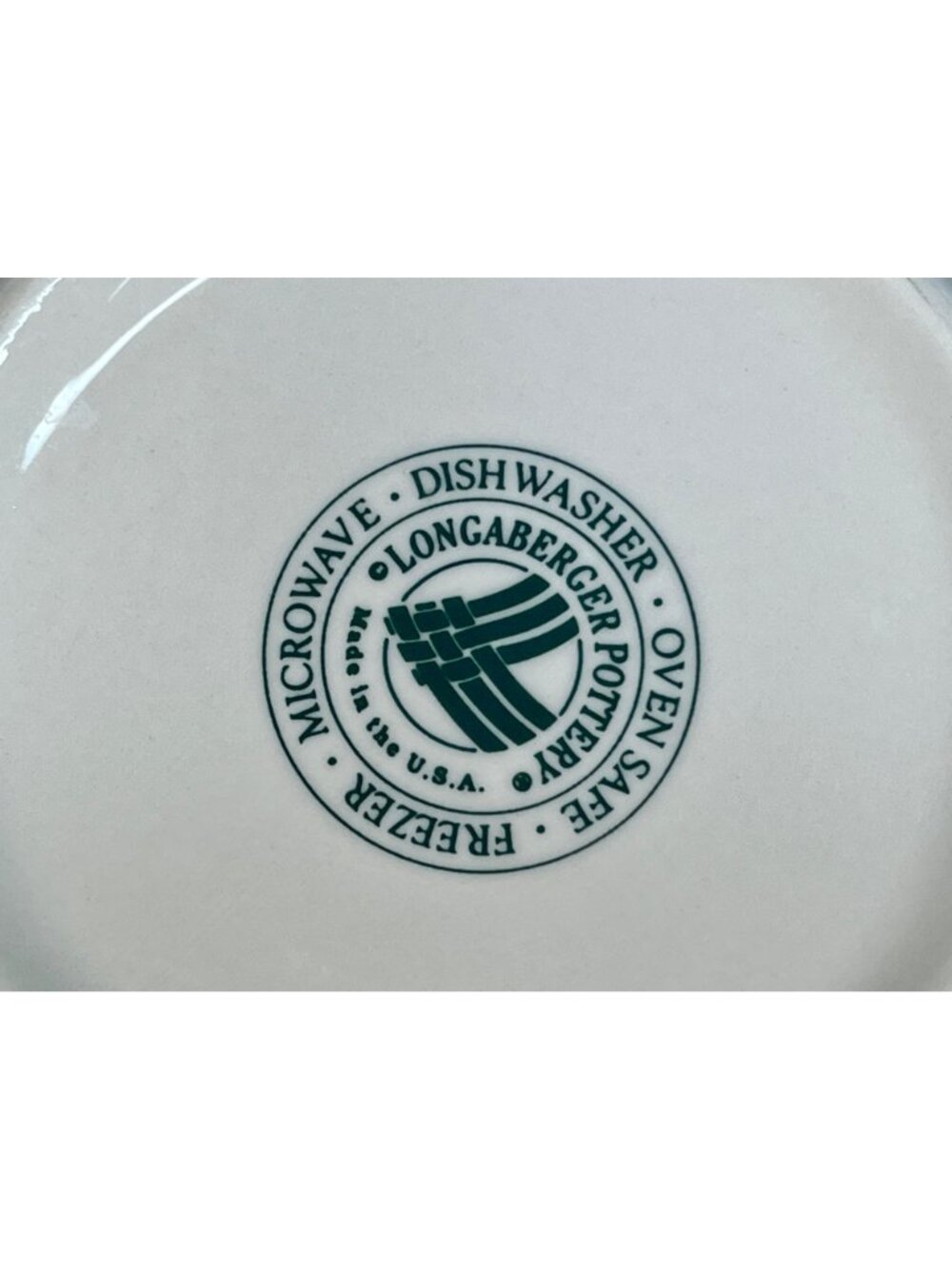 Set of 2 Longaberger Woven Traditions Classic Green Soup/Cereal Bowl 6" Stackabl - Picture 8 of 12